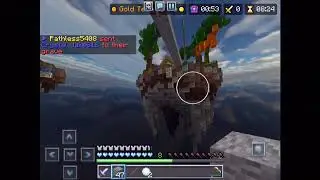 Playing Minecraft Hive Skywars with my friend with a texture pack