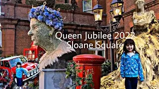 Queen Jubilee 2022, Flowers show in Sloane Square London