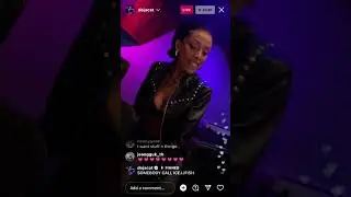 Doja showing us a snippet of a song she remixed on IG LIVE