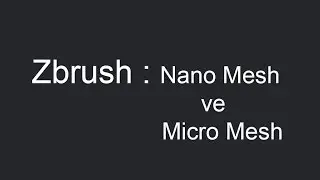 Zbrush : Nano mesh ve Micro mesh