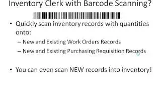 Inventory Clerk with Barcode Scanning