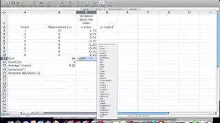 How to calculate Standard Deviation, Mean, Variance Statistics, Excel