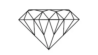 Рисуем бриллиант. Draw a diamond.