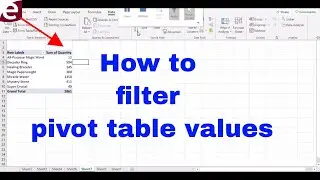 How to filter pivot table values sum or average quickly