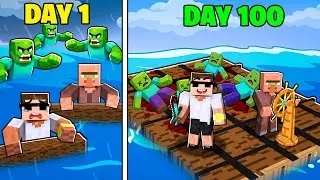 Surviving from Day 1 to Day 100 Deadly Raft in Roblox..