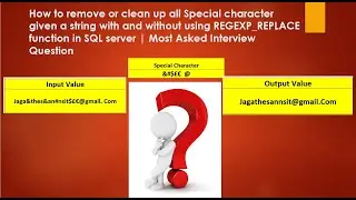 How to remove Special character given a string with and without using REGEXP_REPLACE function - SQL