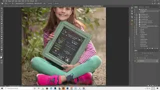 Adding a Chalkboard template in Photoshop and customizing it.  Changing clip art color, drag drop
