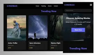 Responsive Movie Website using HTML CSS JavaScript