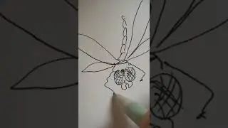 Рисуем стрекозу в ракурсе. Скетч гелевой ручкой и акварелью :)
