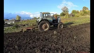 Вспашка огорода САМОДЕЛЬНЫМ ПЛУГОМ на МТЗ-80!