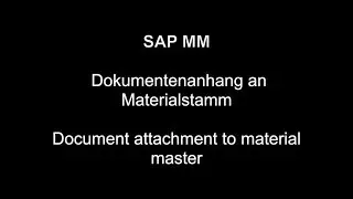 SAP MM - Document attachment to material master