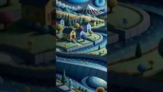 zoom in infinite summer in #village #zoom #animation #papercraft #summer