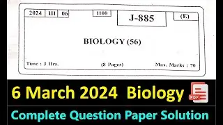 Biology 2024 Board Exam Question Paper Solution | Complete Solution Maharashtra Board | HSC | 12th