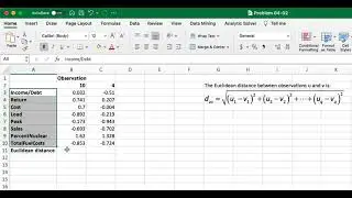 How to calculate Euclidean distance in Excel