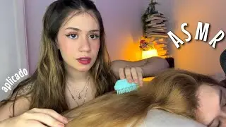 MEXENDO NO CABELO ATÉ DORMIR (ela dormiu mesmo)