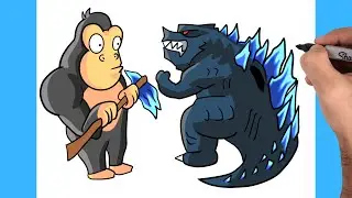 COMO DIBUJAR A KONG Y GODZILLA