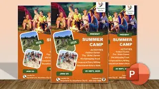 Camping Poster Template Design in PowerPoint