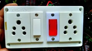 2 socket 1 switch connection with indicator light | how to connect single switch board