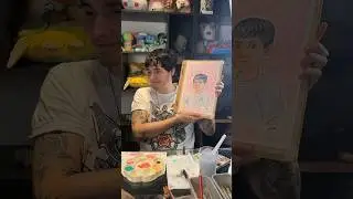 Ele teve uma crise de identidade com minha pintura🤡🎨 trend pintando retratos 