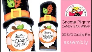 Gnome Pilgrim Candy Bar Wrap SVG - MyScrapChick