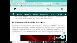 M 07  Computer Storage Secondary Memory