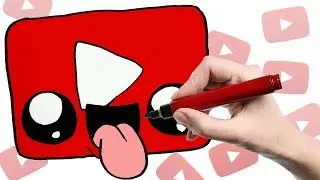 HOW TO DRAW CUTE YOUTUBE ICON - KAWAII YOUTUBE LOGO / Как нарисовать значок YouTube