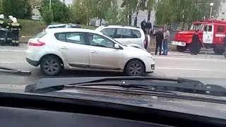 Заречный, Пензенская область.  Жесткое ДТП у АЗС (7.10.2017)