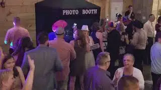 Line to get in the photo booth