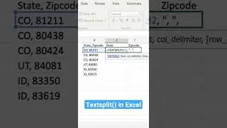 How to easily split text in Excel | Textsplit() function | Excel tips | #shorts
