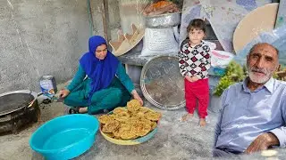 Baking sesame bread and giving offerings to neighbors to please the grandfather's soul