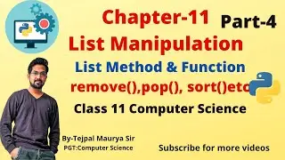 Chapter 11 List Manipulation | Part 4 | Class XI Computer Science( with Python Programming) 083