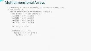 Arrays - Java  (One-Dimensional, Multidimensional, Alternative Declaration Syntax)