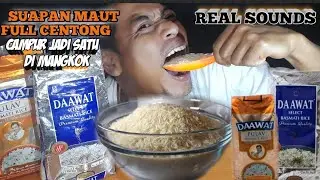 ASMR RAW RICE EATING || MAKAN BERAS MENTAH DI MANGKOK PAKEK CENTONG||ASMR INDONESIA