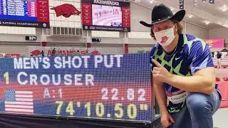 Ryan Crouser INDOOR WORLD RECORD 22.82 74’10.50