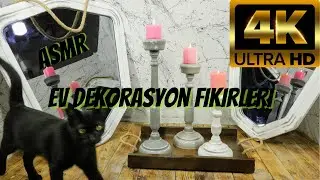 ASMR  Ev Dekorasyon Fikirleri | Ahşap Şamdan | Akrilik Boya