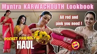 Myntra KARWACHOUTH Saree Collection in Budget! 🌸 trending!!! 😍