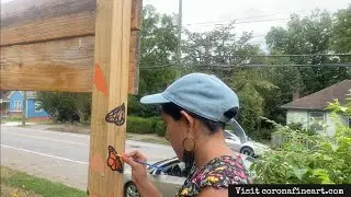 Painting Local Garden Entrance with Monarchs Vlog