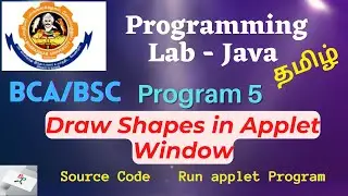 Draw Several Shapes in Applet Window- 5th Java Program-Programming Java lab Bharathiar University