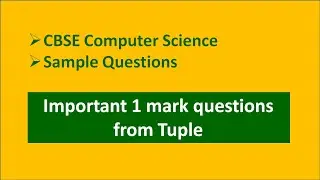 Important  Objective type questions  from Tuple with Explanation