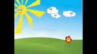 Детские футажи: Солнце облака и цветочки