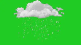 Cloud raining green effect 3d | Green Screen | | Cartoon Animation|