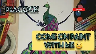 come on paint with me 😉.... peacock 🦚 painting.. something new...