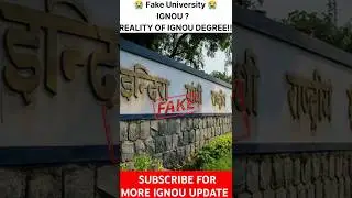 IGNOU University Fake? Reality of IGNOU #ignou #ignoudegree #ignouresult #ignouassignment