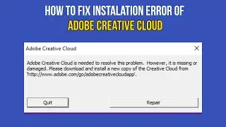 How To Fix Instalation ERROR Of Adobe Creative Cloud In 2024 - New Update