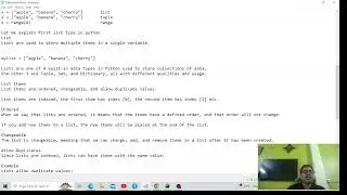 Python Built in Data types and list Introduction