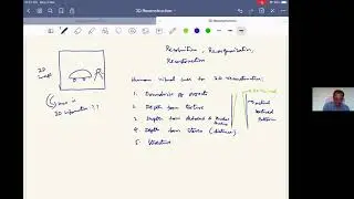 DLCV Lecture 20: 3D Reconstruction and Depth from Stereo