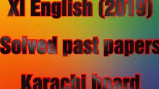 Solved past paper of first year English (2019) Karachi board old book