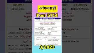 Anganwadi Helper & Worker Recruitment 2023//Anganwadi Helper & Worker Vacancy 2023