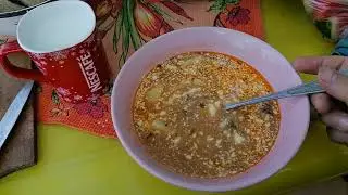 Суп из  ,, килька в томатном соусе,, , дачный обЭд 👀🧟