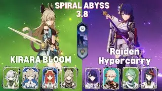 C1 Kirara Bloom & C1 Raiden Hypercarry | Spiral Abyss 3.8 | Genshin Impact